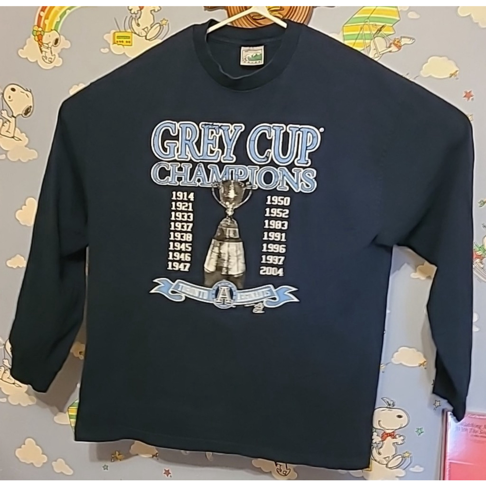 Vintage Toronto Argonauts Grey Cup Champions Long Sleeve Shirt Size XL 1914-2004